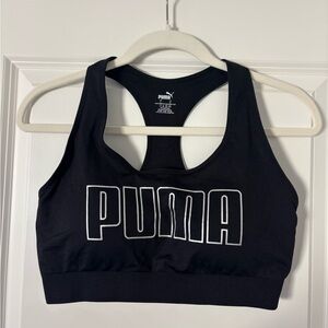 Puma Black and Silver Sports Bra